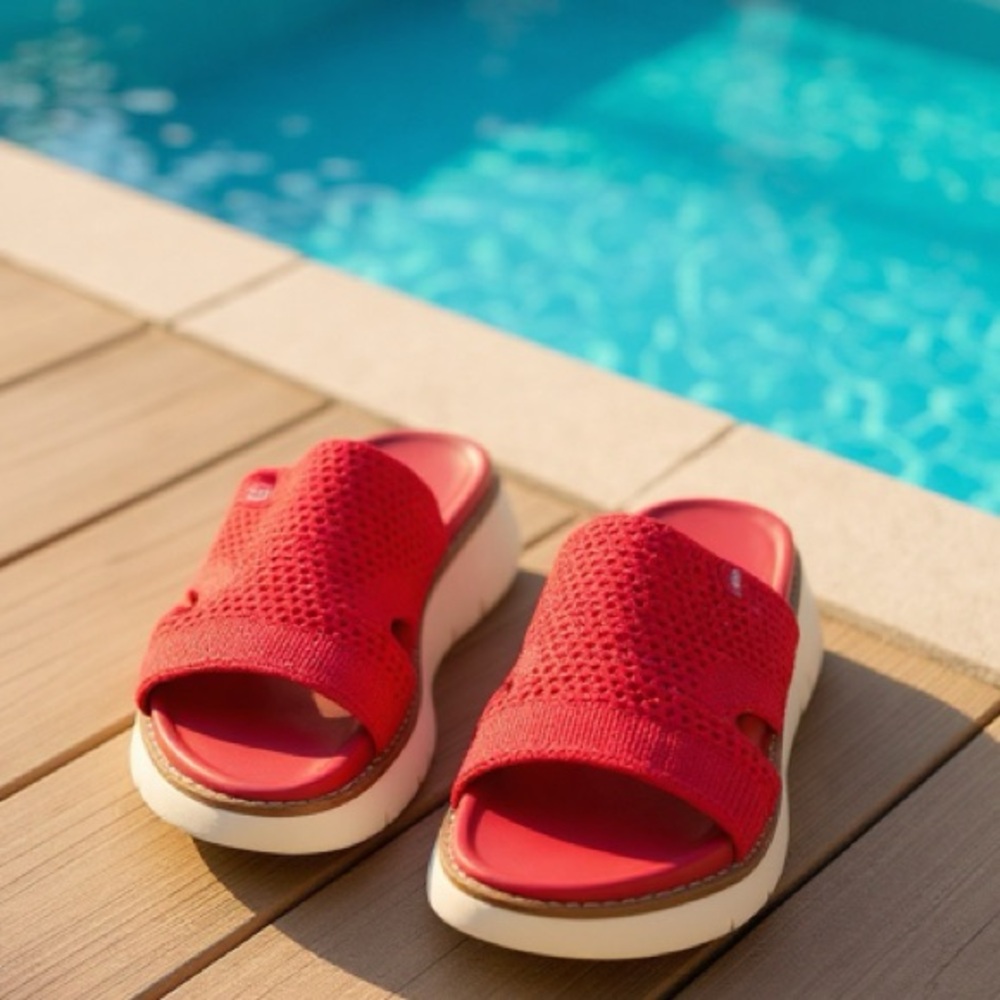 Cole Haan Zerogrand Global Stitchlite Athletic Sandals Red White Size 7 to 7.5